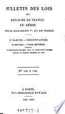 Bulletin des lois de la Republique Francaise