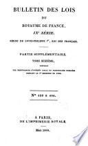 Bulletin des lois de la République Française