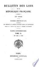 Bulletin des lois de la République Française