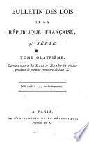 Bulletin des lois de la République Française