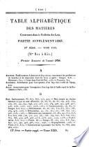 Bulletin des lois de la Republique Francaise