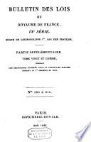 Bulletin des lois de la République Française