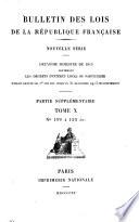 Bulletin des lois de la République franc̜aise