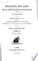 Bulletin des lois de la République franc̜aise