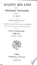 Bulletin des lois de la République franc̜aise