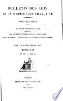 Bulletin des lois de la République franc̜aise
