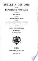 Bulletin des lois de la République franc̜aise
