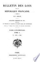 Bulletin des lois de la République franc̜aise