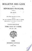 Bulletin des lois de la République franc̜aise