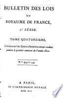 Bulletin des lois de la République franc̜aise