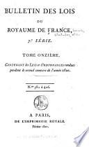 Bulletin des lois du royaume de France