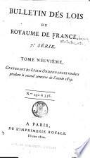 Bulletin des lois du royaume de France