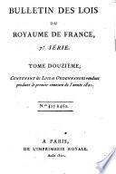 Bulletin des lois. Partie principale