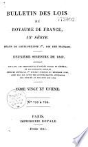 Bulletin des lois. Partie principale