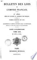 Bulletin des lois. Partie supplémentaire