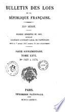 Bulletin des lois. Partie supplémentaire