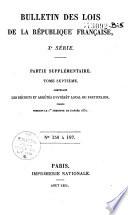 Bulletin des lois. Partie supplémentaire