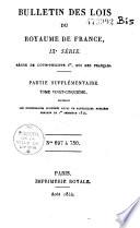 Bulletin des lois. Partie supplémentaire