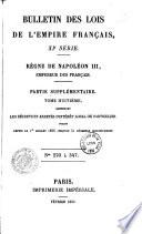 Bulletin des lois. Partie supplémentaire
