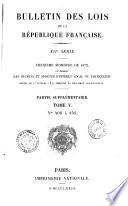 Bulletin des lois. Partie supplémentaire