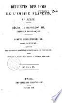 Bulletin des lois. Partie supplémentaire