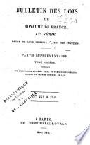 Bulletin des lois. Partie supplémentaire
