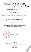 Bulletin des lois. Partie supplémentaire
