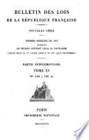 Bulletin des lois. Partie supplémentaire