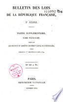 Bulletin des lois. Partie supplémentaire