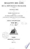 Bulletin des lois. Partie supplémentaire