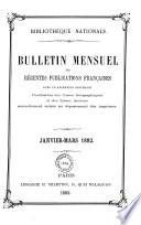 Bulletin des récentes publications françaises