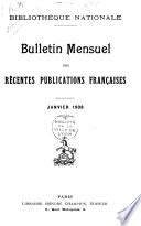 Bulletin des récentes publications françaises