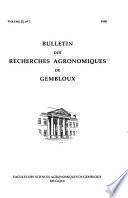 Bulletin des recherches agronomiques de Gembloux