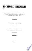 Bulletin des recherches historiques