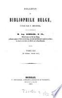 BULLETIN DU BIBLIOPHILE BELGE 