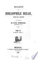 BULLETIN DU BIBLIOPHILE BELGE.