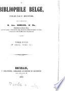 BULLETIN DU BIBLIOPHILE BELGE, PUBLIE 