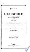 Bulletin du bibliophile et du bibliothécaire