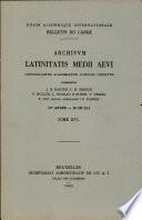 Bulletin du Cange Archivum Latinitatis Medii Aevi