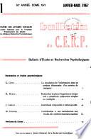 Bulletin du Centre dé̓tudes et recherches psychotechniques
