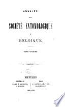 Bulletin et annales de la Société royale d'entomologie de Belgique