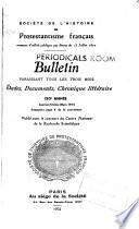 Bulletin. Etudes, documents, chronique litteraire