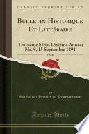 Bulletin Historique Et Littéraire, Vol. 40