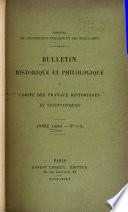 Bulletin historique et philologique du Comité des travaux historiques et scientifiques