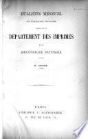 Bulletin mensuel des publications étrangères reçues par le Département des Imprimés de la Bibliothéque Nationale