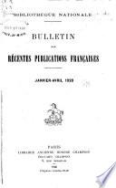 Bulletin mensuel des récentes publications françaises