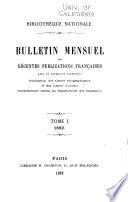 Bulletin Mensuel des Récentes Publications Francaises
