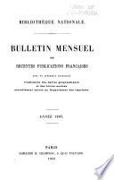Bulletin Mensuel des Récentes Publications Francaises
