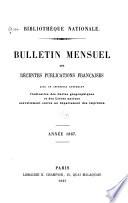 Bulletin mensuel des récentes publications françaises