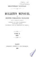 Bulletin Mensuel des Récentes Publications Francaises